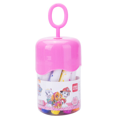 

Deli deli Wang Wang team outstanding work series 12 colors washable student watercolor pen childrens painting pen pink 70688