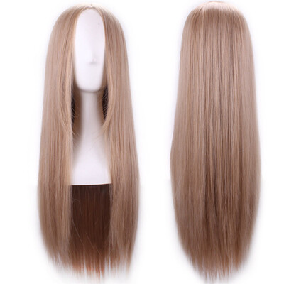 

WoodFestival harajuku wig cosplay carve long blonde wig straight women wigs natural hair heat resistant synthetic wigs with part