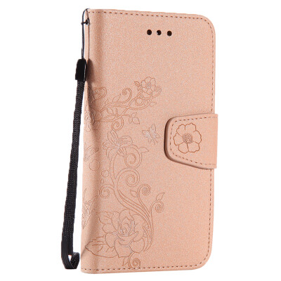 

iPhone 7 mobile phone shell flash pink rose Pressure flower card protection leather cover Apple 7S flash powder for iphone7 case