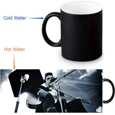 

Johnny Cash Morphing Mug Color Change Tea Cup Magic Milk Coffee Mug