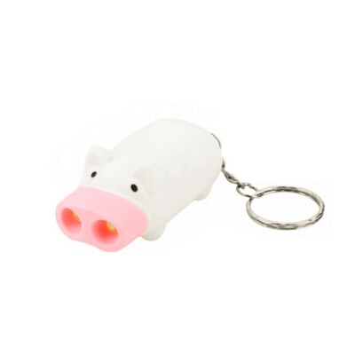 

Mini Pig 2 Leds Emergency Flashlight Key Chain- White