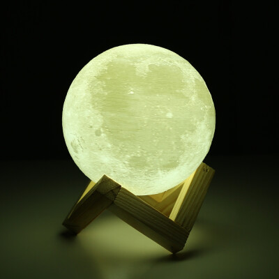 

Rechargeable 3D Print Moon Lamp 2 Color Change Touch Switch Bedroom Bookcase Night Light Home Decor Creative Gift