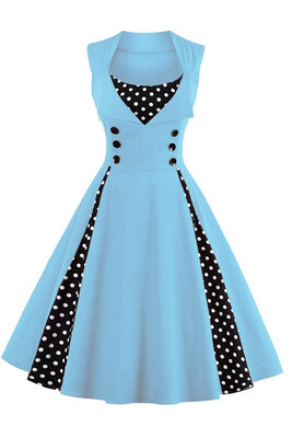 

MisShow 2017 Plus Size Summer Women Dot Vintage Audrey Hepbum 50s Rockabilly Robe Retro Party Dress Feminino Vestidos