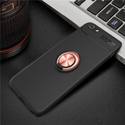 

Iphone 66S Luxury Metal Ring Magnetic Bracket Shockproof Cooling TPU Phone Case