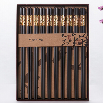 

Double gun Suncha Hemu wood incense Cathay Pacific gift box chopsticks Wuzhen chopsticks shop with the paragraph 10 double installed 24K gold-plated LH01005
