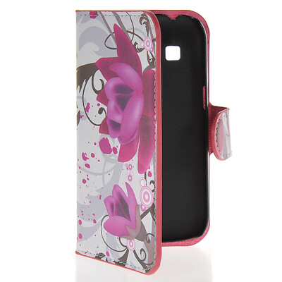 

MOONCASE Flower style Leather Side Flip Wallet Card Slot Stand Pouch чехол для Samsung Galaxy Ace Style LTE G357
