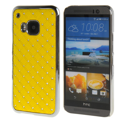 

MOONCASE HTC One М9 Футляр Роскошные Chrome горный хрусталь Bling Звезда Вернуться Дело Чехол для HTC One M9 желтый