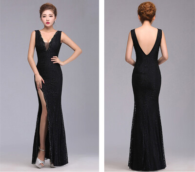 

Evening dress autumn split fork drill Slim fishtail long dress female banquet fashion host was thin