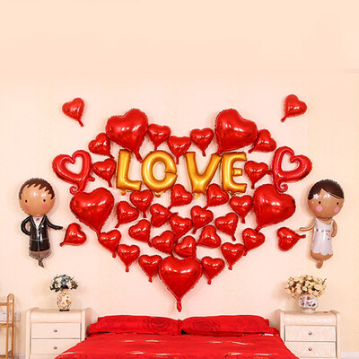 

Inkfish balloon love in the heart 3033 Chinese Valentines Day wedding room new house wedding birthday party English alphabet bedroom bedside wedding scene layout decorative balloons