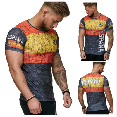 

Summer Round Neck Short Sleeve T Shirt 3D Printed Casual Sport Mens T Shirt Tops