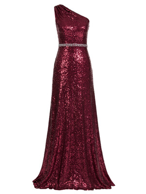 

CAZDZY One Shoulder Sequins A Line Evening Dress