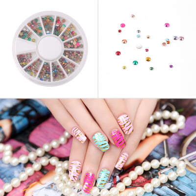 

Multicolor 3D Manicure Acrylic Nail Art Decoration Glitter Rhinestones Wheel