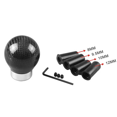 

Fit For Universal Car Racing Carbon Fiber Round Ball Shape Shift Knob Shifter Lever