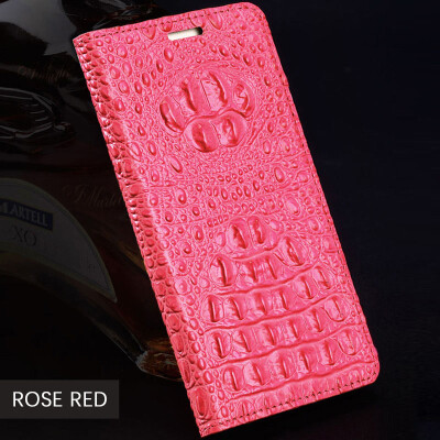 

Genuine Leather flip Case For iPhone 6 7 8 Plus X 3D Crocodile Back Texture Phone Cover