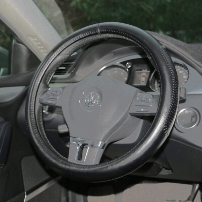 

Xinjian leather car steering wheel cover four seasons breathable non-slip universal top layer cowhide set XJ06 black