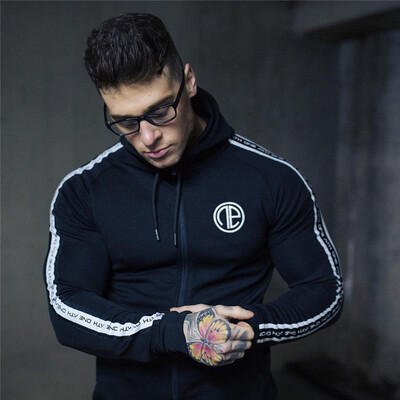 

Muscle Dr Brothers Mens Sports Fitness Outdoor Training Casual Cotton Hooded Fashion Cardigan Sweater