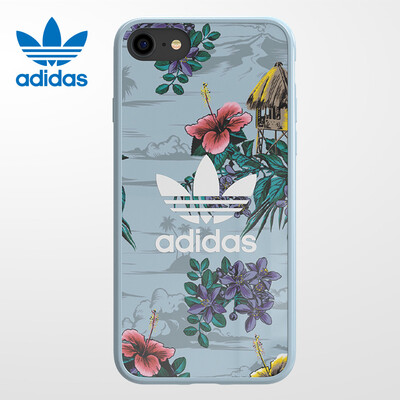 

Adidas iPhone8 7 mobile phone shell new cold wind landscape ink&wash lines Apple 8 7 silicone all-inclusive clover anti-slip protective cover floral