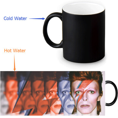 

David Bowie 350ml12oz Heat Reveal Mug Color Change Coffee Cup Sensitive Morphing Mugs Magic Mug Milk Tea Cups