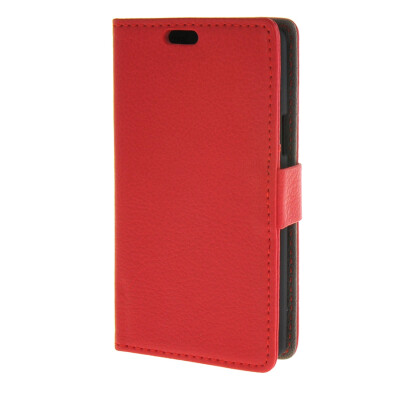 

MOONCASE Litch Skin Leather Card Slot Wallet Bracket Back Case Cover for LG Joy H220 Red