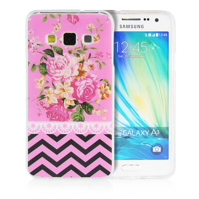 

MOONCASE Flowers Soft Flexible Silicone Gel TPU Skin Shell Back ЧЕХОЛ ДЛЯ Samsung Galaxy A3