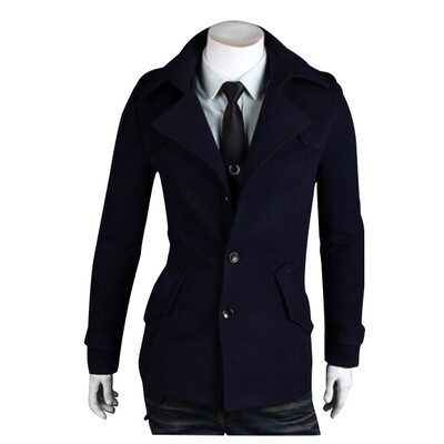 

Zogaa New Men's Wool Coat Spring Casual Single-breasted