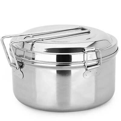 

Jingdong Supermarket Meicu maxcook lunch box lunch box lunch box thickening stainless steel double layer 155cm MCFT-15 with handle easy to carry
