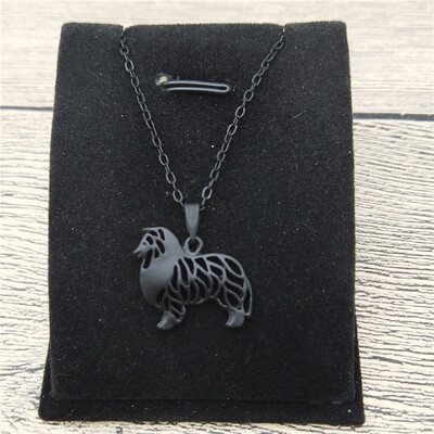 

New Standing Rough Collie Necklace Trendy Shetland Sheepdog Pendant Necklace Women Fashion Pet Jewellery Animal Dog Jewellery