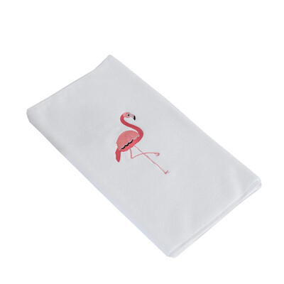 

iDouillet Cotton 100 Towel Rug White&Grey Flamingo pattern Tourst leaves dccorate for bath room kitchen bedroom Washable 5080cm