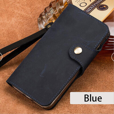 

LANGSIDI Genuine Leather flip Phone Case For Samsung S8 retro crazy horse leather buckle style flip cover