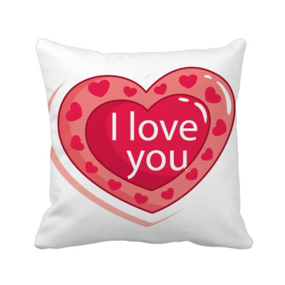 

Valentines Day I Love You Pink Heart Square Throw Pillow Insert Cushion Cover Home Sofa Decor Gift