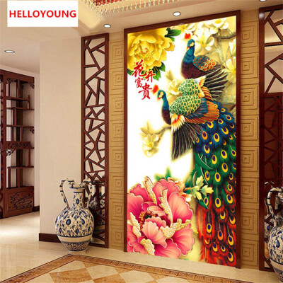 

DIY Full of Diamonds Embroidery Diamond Mosaic Peacock Peony rich flowers Round Diamond Painting Cross Stitch Kits