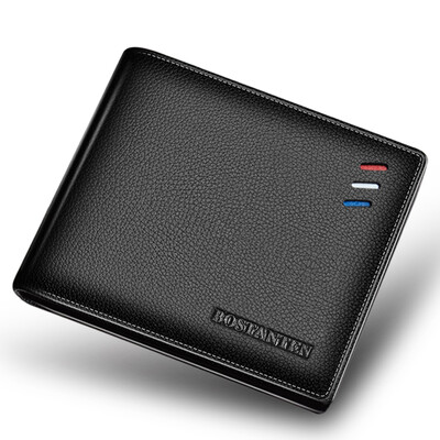 

BOSTANTEN B3173033 Men Short Wallet Business Casual First Layer Cowhide Black