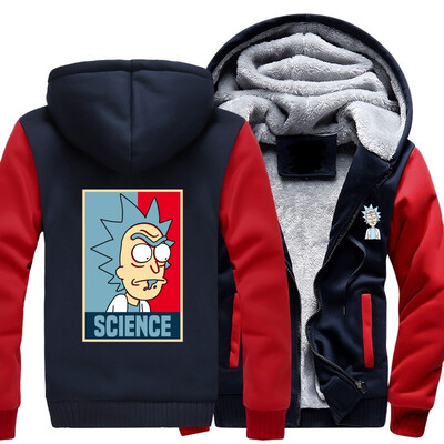

2018 New USA SIZE Men Winter Autumn Hoodies SCIENCE PEACE AMONG WORLDS pattern Fleece Coat Baseball Uniform Sportswear Jacket wool
