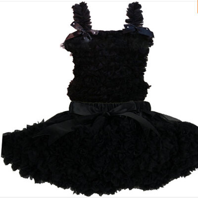 

Buebos Ninos FREE SHIPPING 2014 Boutique Pure Color Baby Pettiskirt Set Chiffon top + skirt Girls Pettiskirts Tutu Suit
