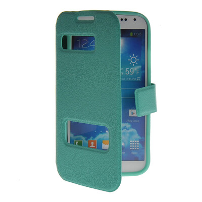 

MOONCASE View Window Leather Side Flip Pouch Stand Shell Back ЧЕХОЛ ДЛЯ Samsung Galaxy S4 I9500 Mint Green