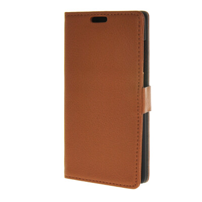 

MOONCASE Litch Skin Leather Card Slot Wallet Bracket Back Case Cover for Huawei Honor 4C Brown