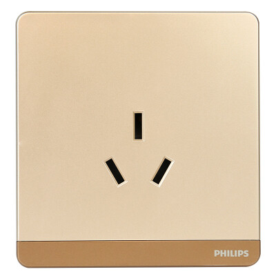 

Philips (PHILIPS) switch socket fly series 10A five-hole socket with a single control large rocker switch champagne