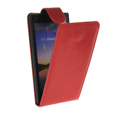 

MOONCASE Smooth skin Leather Bottom Flip Pouch чехол для Huawei Ascend P7 Red