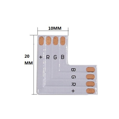 

RGB LED Strip Connector 4pin 10mm  Shape T Shape X Shape PCB Connector 5pcslot