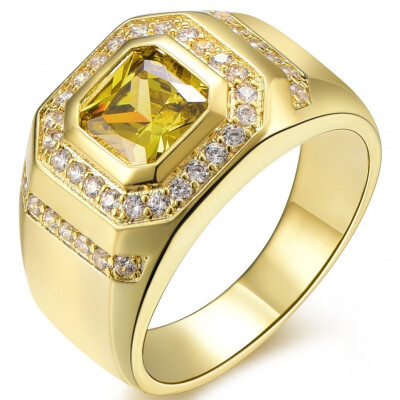 

18ct Size 8 To 15 Jewelry SapphireGarnet 10KT Mans Gold Plated Ring Wedding Gift