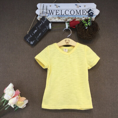 

Little Bitty 2017 summer pure t shirt kids child short sleeve clothes t-shirts baby girls children t shirts solid color