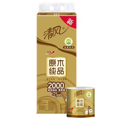 

Breeze (APP) rolls of logs pure gold series 4 layers 200 grams of toilet paper * 10 volumes