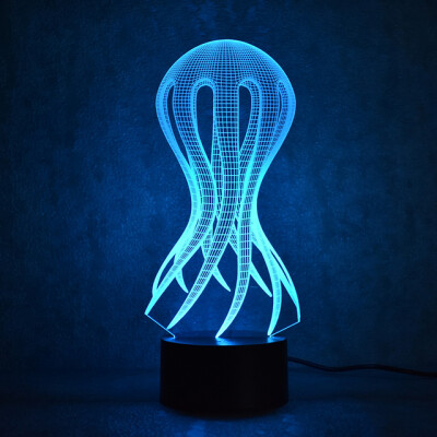 

JULELYS Creative 3D USB LED Night Light Table Lamp Octopus Jellyfish Desk Lamp Children Bedroom Bedside Nightlight Kids Gift