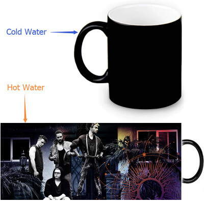 

Tokio Hotel 350ml / 12oz Heat Reveal Mug Color Change Чашка кофе Чувствительные морфинговые кружки Волшебная чашка для чайных чашек