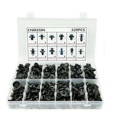 

CNIKESIN HZ09 320PCS Смешанные пластиковые крепежные элементы Замки для заклепок с заклепочным зажимом для автомобильного фейдера для Honda Toyota Nissan