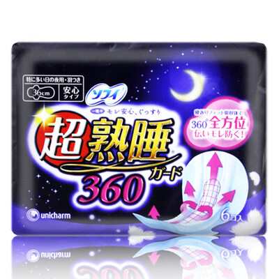 

[Japanese original imported] Uni Jia (Unicharm) Sophie ultra-sleeping fence night with 360 sanitary napkins 36cm 6 pieces