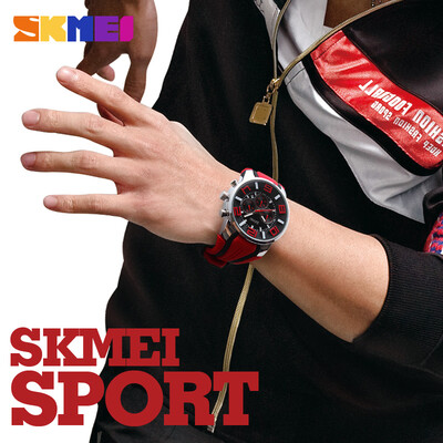 

SKMEI 9128 Mannen Quartz Horloges Fashion Sport Stoppen Horloge Auto Datum 30  Waterdicht Klokken Relogio Masculino Mannelijke Me