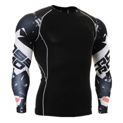 

Mens MMA Fitness T Shirts Fashion 3D Tee Wolf Long Sleeve Compression Shirt Bodybuilding Crossfit Brand Clothing Fitness