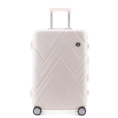

Junhua Shi GENVAS suitcase 20 inch narrow frame trolley case fashion light aluminum frame suitcase TSA customs password lock G-1201-202 canvas white