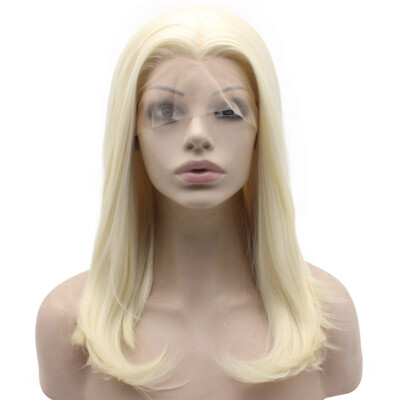 

Should Length light blonde Middle Part Lace Front Wig Synthetic